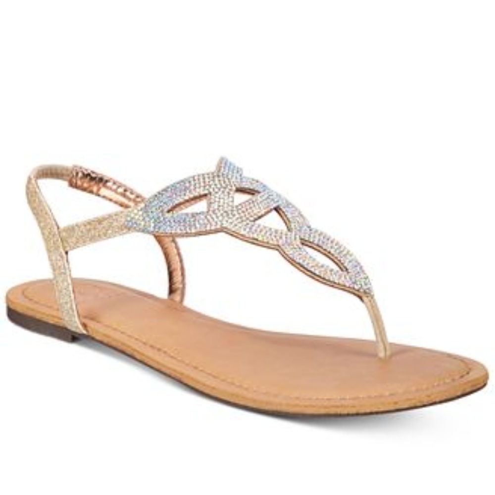 Sparkly Swirly T-Strap Sandals in Color Blush ✨💕